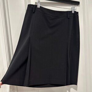 Ann Taylor Loft Stretch Black Pencil Skirt w/2 Front Pleats, Size 10P
